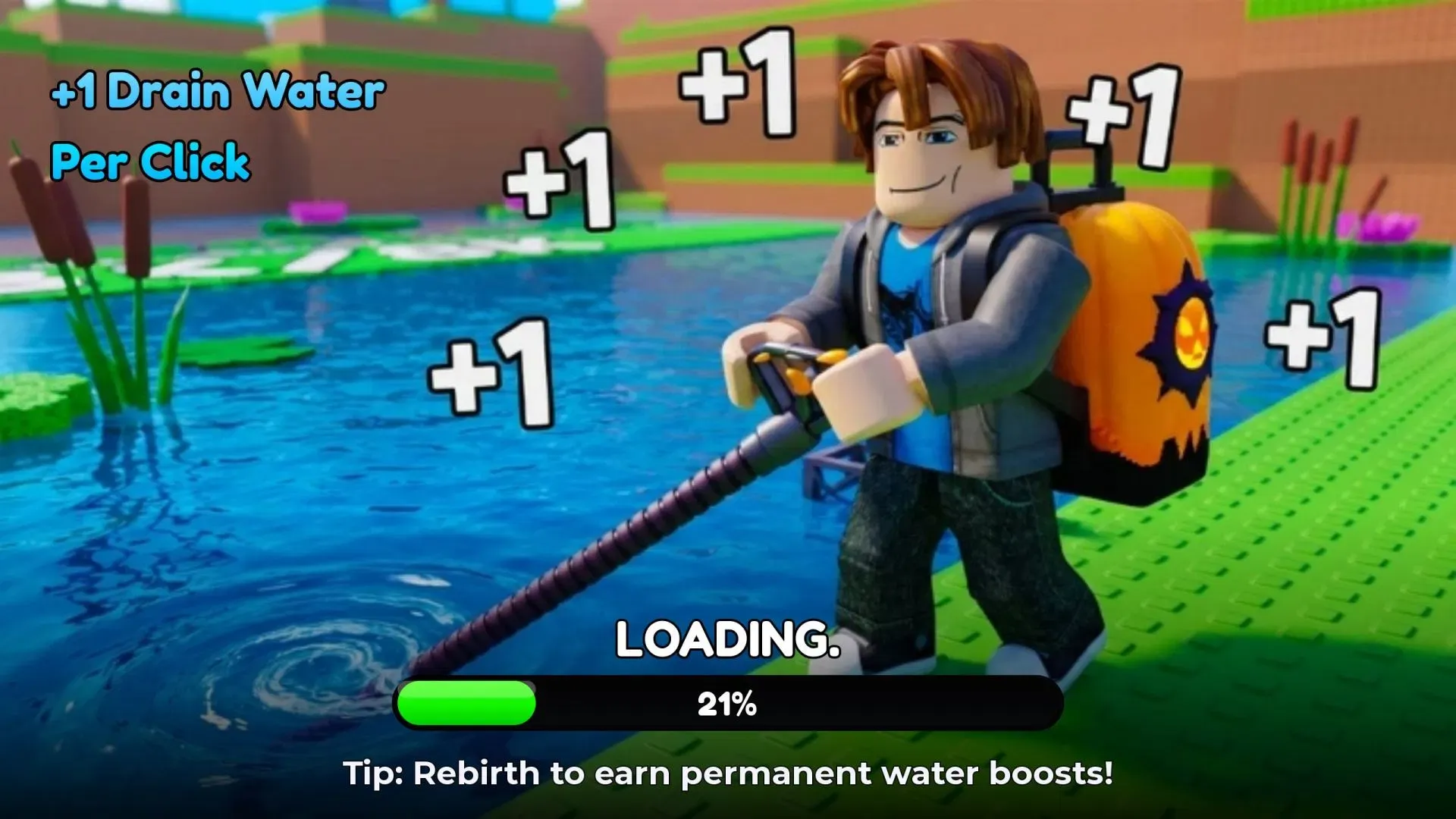 Carregando tela com o título do jogo e uma dica de renascimento no ventilador wiki